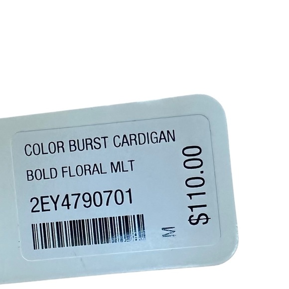 Soft Surroundings Color Burst Bold Floral Longline Open Front Cardigan Sz Medium - Picture 9 of 9